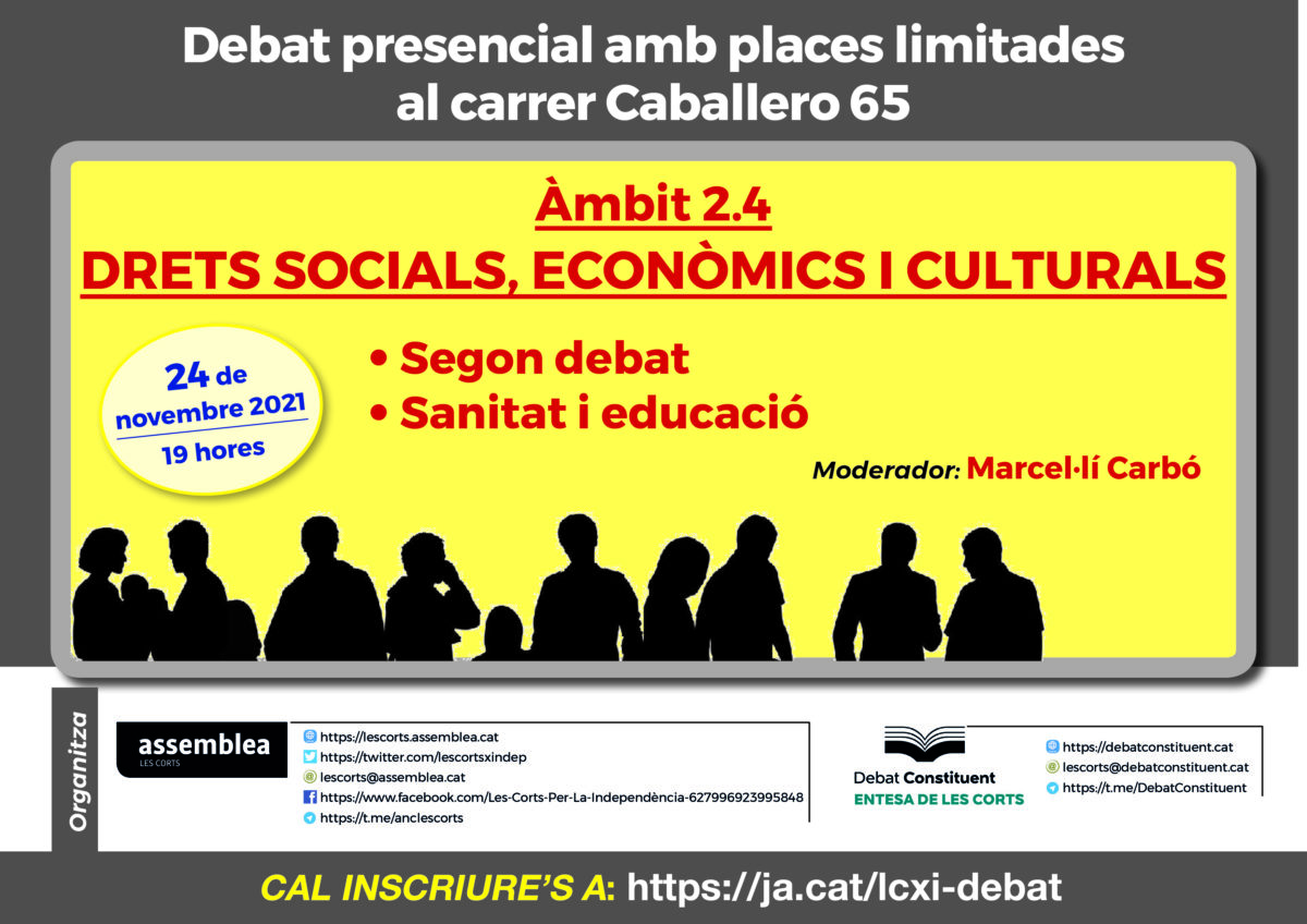 Segon debat presencial sobre drets socials, econòmics i culturals